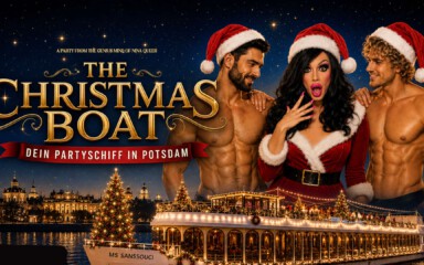 1920x1080_Christmasboat_01 Party from the Genius Mind of Nina QueerDie glamouröse Weihnachtsparty auf der MS Sanssouci: Christmas Wonderland, Top-DJs, Christmas Drag Show, Rudelsingen, schwimmender Weihnachtsmarkt, Santa Claus und winterliche Drinks – ein festliches Showerlebnis auf dem Wasser.